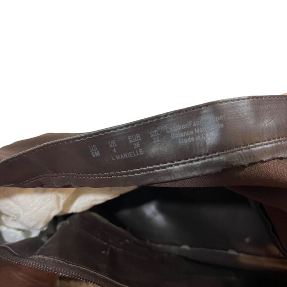 Franco Sarto boots women's 6 brown leather Marielle round toe side zip - Picture 12 of 13